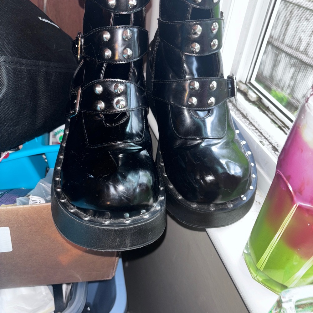 Gothic Lolita platform Buckle shoes. Size 10.5/11 (see description below)